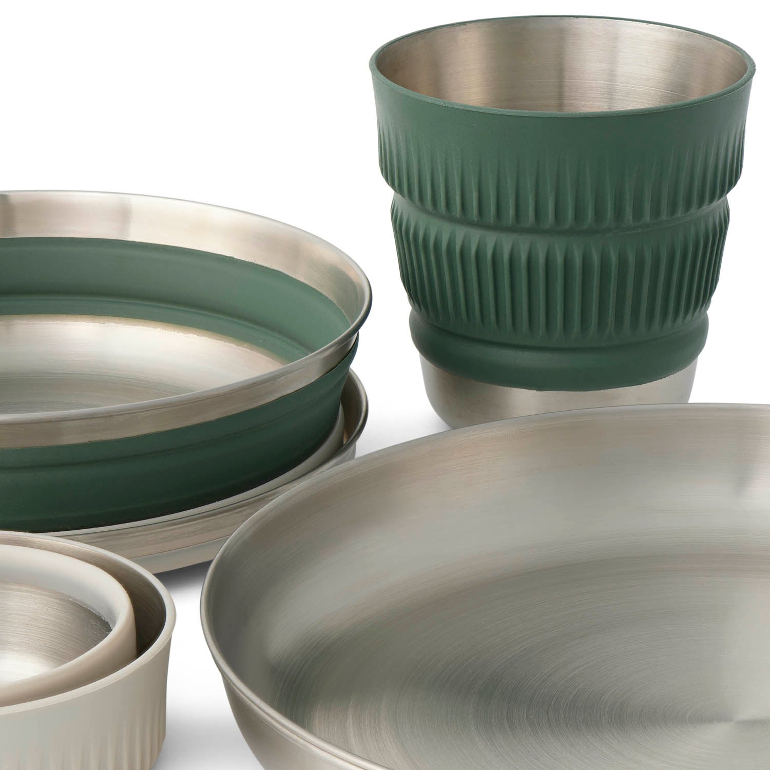 Detour Stainless Steel Collapsible Dinnerware Set - (6 Piece) (Like New)