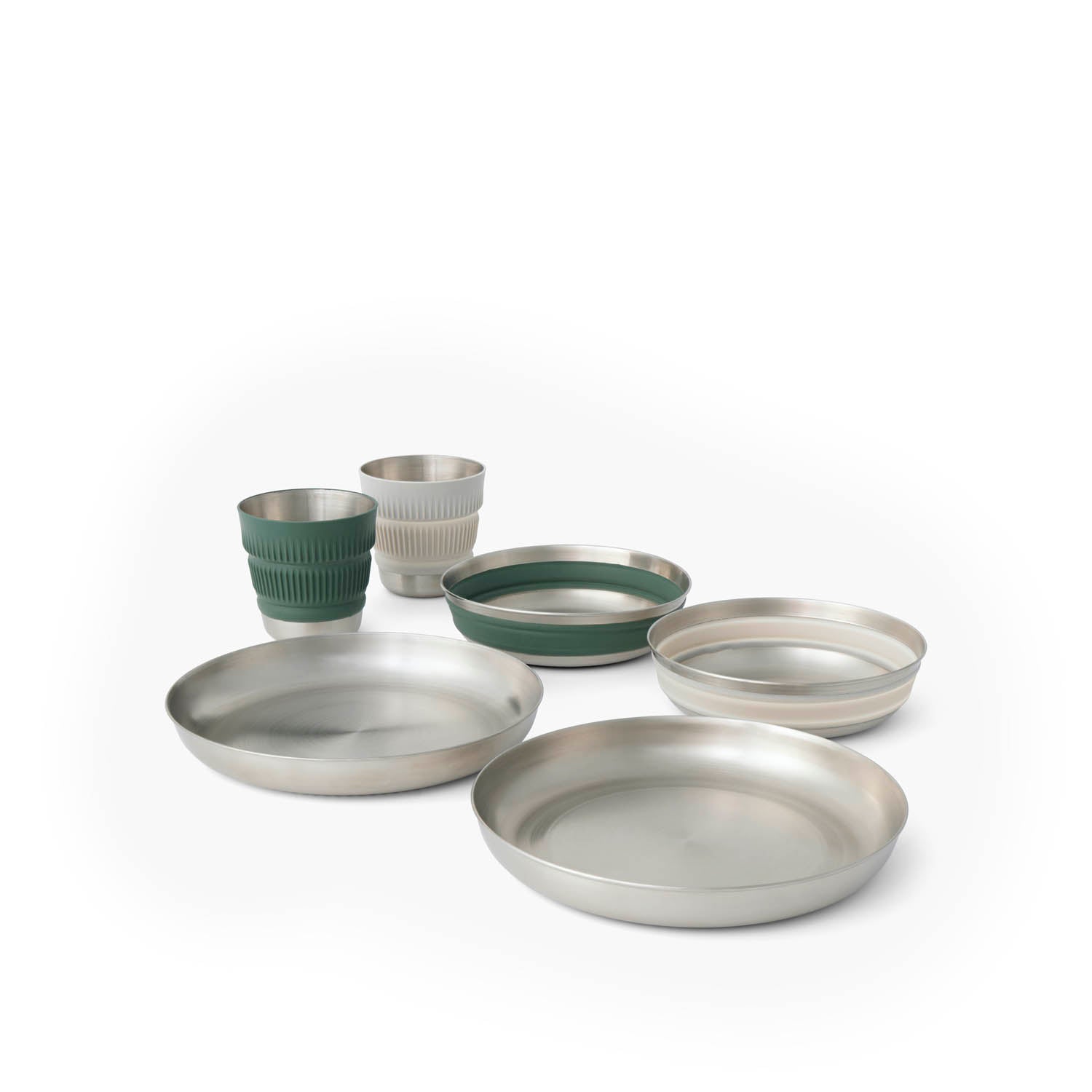 Detour Stainless Steel Collapsible Dinnerware Set - (6 Piece) (Like New)