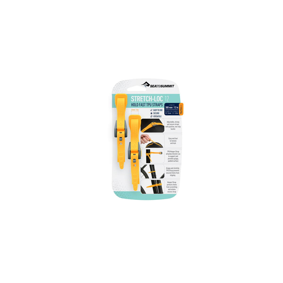 12IN Straps / 1/2in | 12mm / Yellow || Stretch-Loc TPU Straps (2 Pack)
